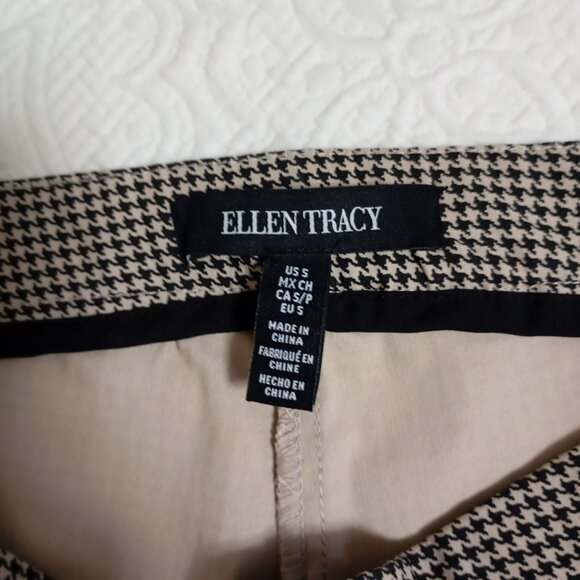 Ellen Tracy Womens Houndstooth Ankle Pant Size M Office Pants - Picture 2 of 10